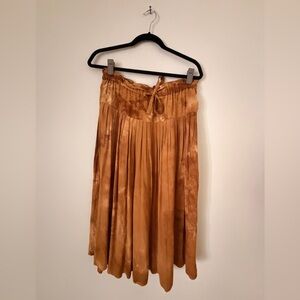 Madewell tie-front paper bag midi skirt in tie dye size M